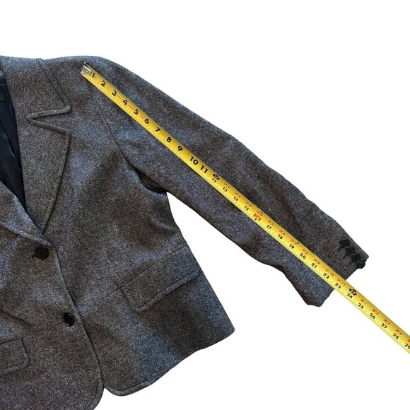 Talbots Womens Charcoal Gray Wool Blend Blazer Size 16 With Button Closure - Picture 7 of 8